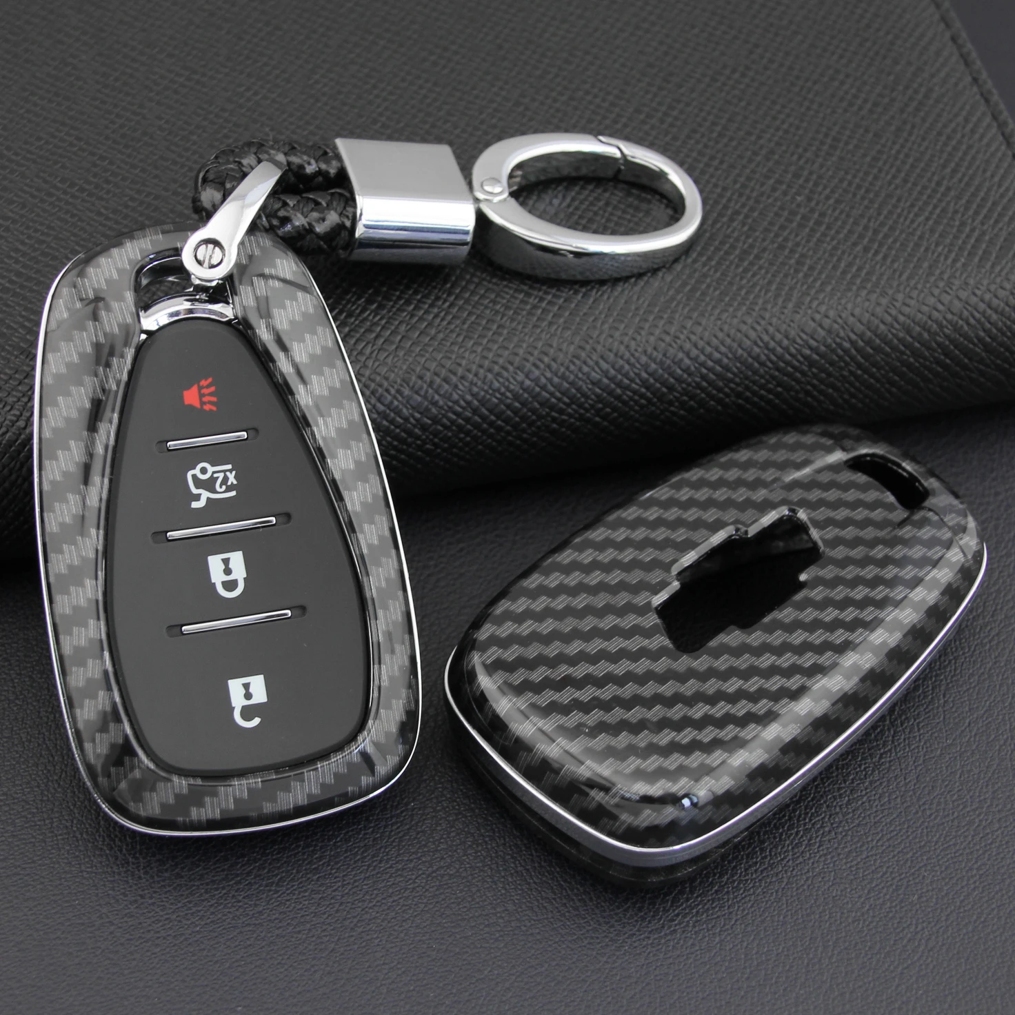 ABS carbon fiber car key Cover Hard protection protective key fob case for Chevrolet Cruze Malibu Camaro Volt Bolt EV Trax Equinox Traverse