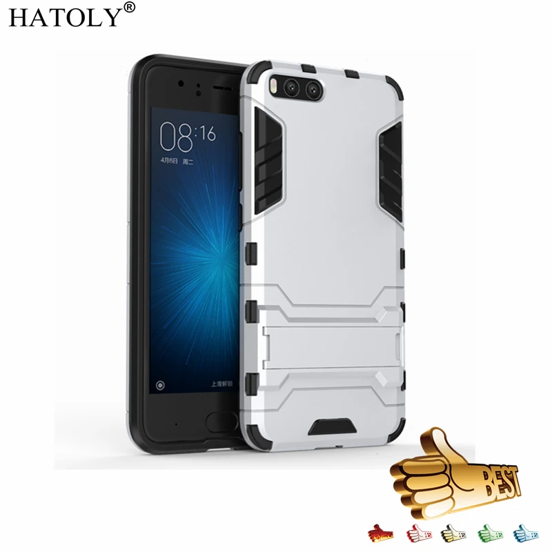 

HATOLY For Armor Case Xiaomi Mi6 Case 5.15" Shockproof Robot Hybrid Silicone Rubber Hard Back Phone Cover For Xiaomi Mi 6 2017