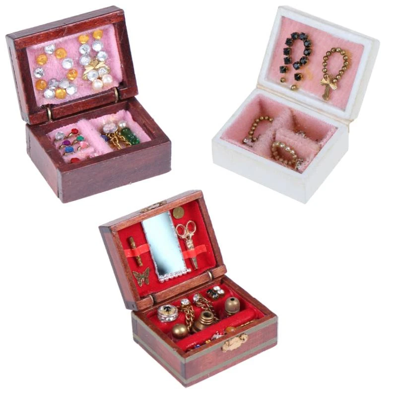 Fancy 1/12 Dollhouse Miniatures Jewelry Box /Doll Room Decor House Accessory US