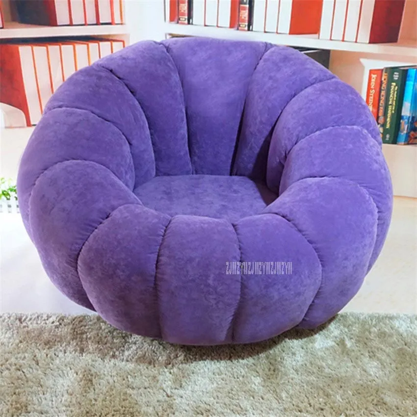 Вращающийся современный дизайн в виде тыквы шезлонг ленивый мягкий стул для гостиной диван мебель кушетка безногий стул домашняя мебель моющийся - Цвет: purple