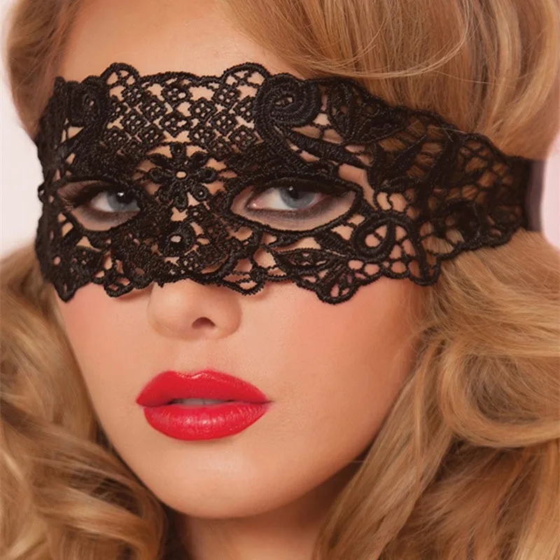 Сексуальные эротическая комбинация белье сексуальные черные/белые/красные полые кружевные маски эротические костюмы Женское Сексуальное белье Горячие косплей маски для вечерние - Цвет: Style 1 Black