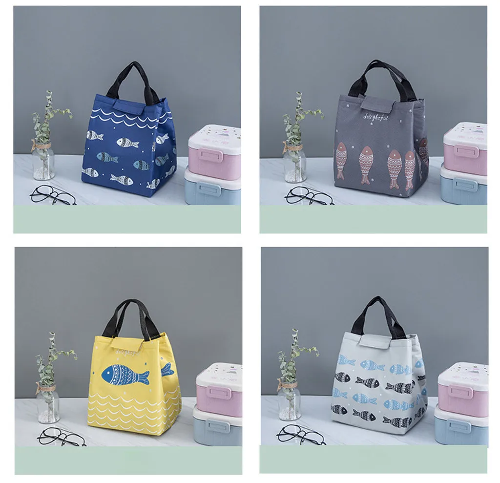 Waterproof lunch bag for women kids men refrigerator lunch bag canvas bag portable insulation bag