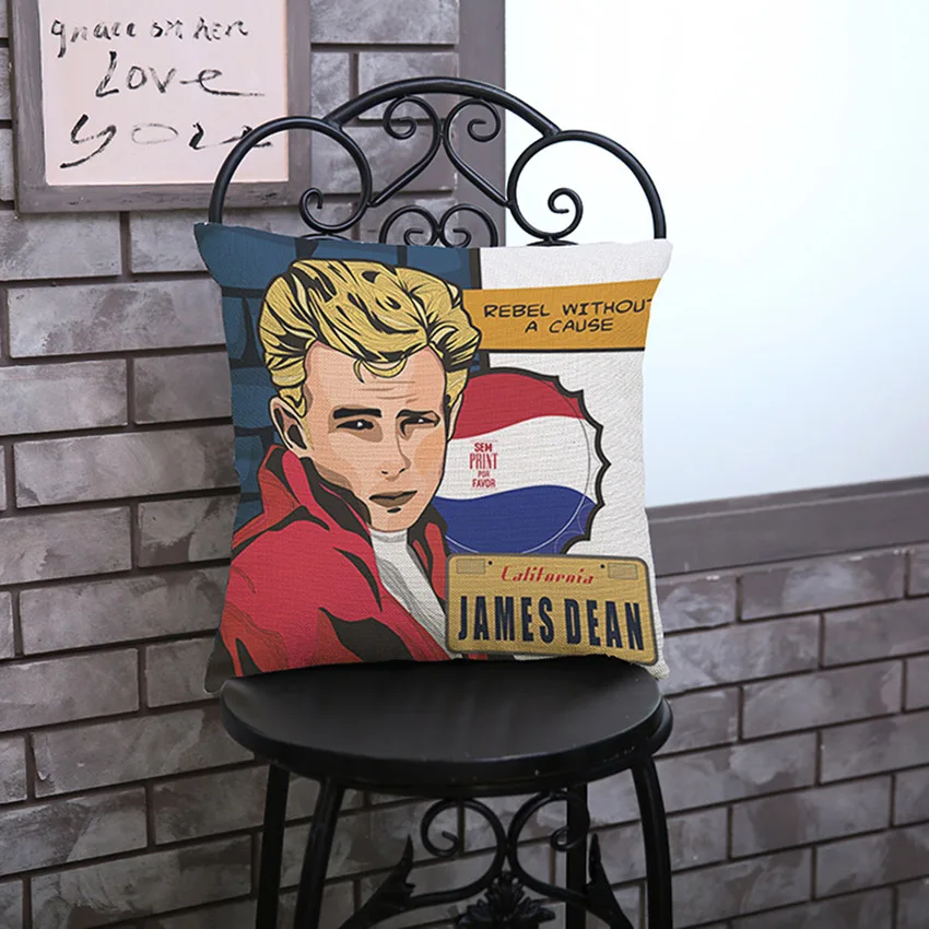 Pop Classic Cartoon Chapin Джеймс Дин. Подушка в стиле Хепберн Монро 45 х45 см|pillow 45x45cm|cushion