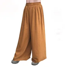 Унисекс Лето и весна хлопок и лен буддийские монахи zen брюки форма для боевых искусств Штаны синий/желтый/серый