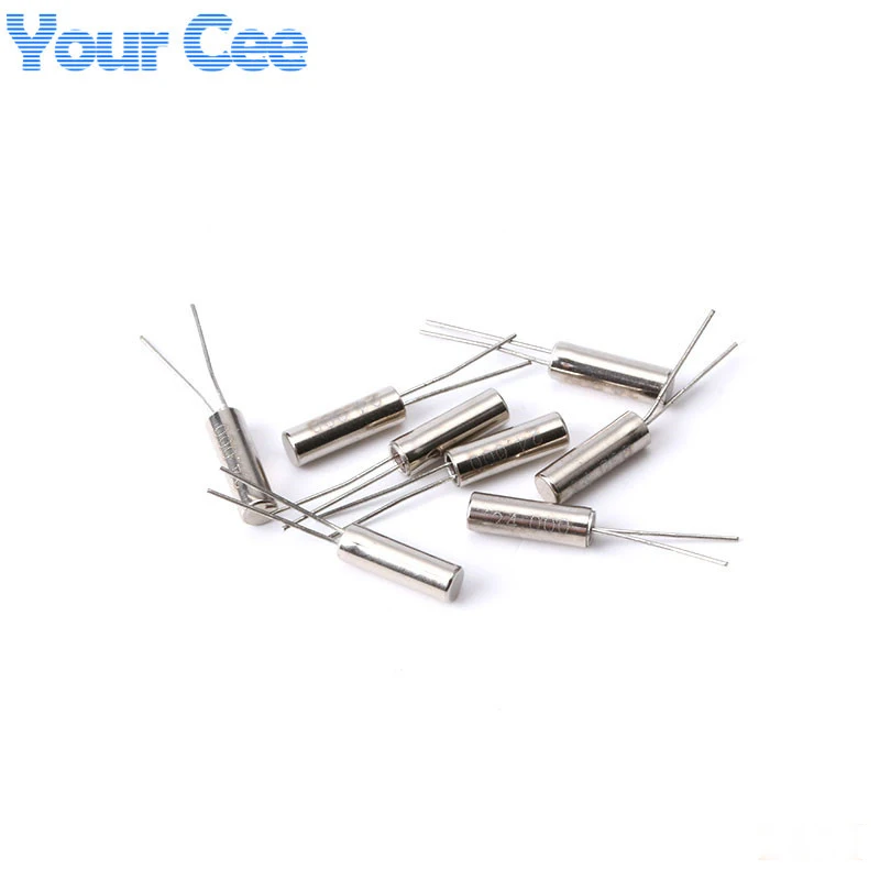 10pcs 24MHz 24.000 MHZ Frequency Resonator Oscillator Quartz Crystal Cylender 2*6mm