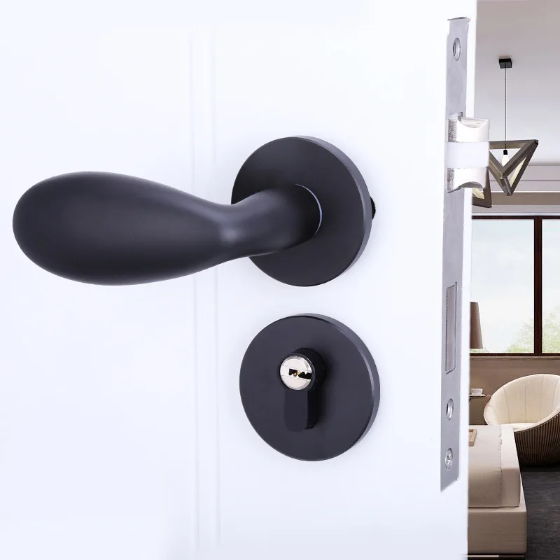 

2018 Padlock Cadeado Free Shipping Manufacturers Selling Mute Indoor Door Lock Black Space Aluminum 58 Body Mechanical Hardware
