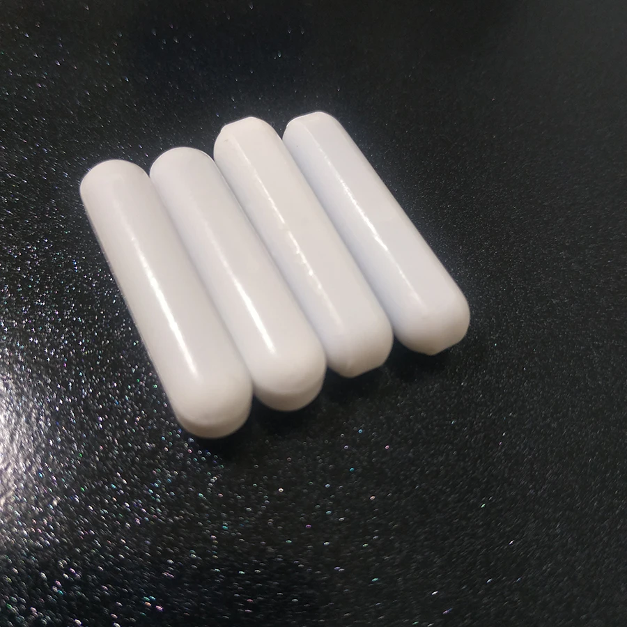 C8x55mm 3 шт. PTFE магнитная мешалка миксер бар PTFE мешалки белый тефлон магнитные палочки Без кольцевая опора