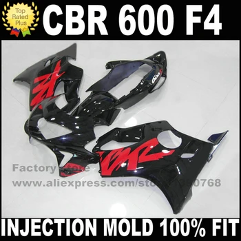 

INJECTION molding kits for HONDA CBR 600 F4 fairings 1999 2000 CBR600 99 00 black red fairing kit plastic parts X1