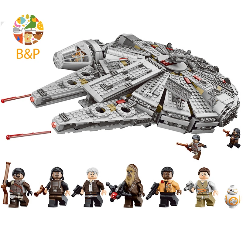

75105 1355pcs star series The Force Awakens Millennium Falcon Building Blocks Brick Toys For Children 10467