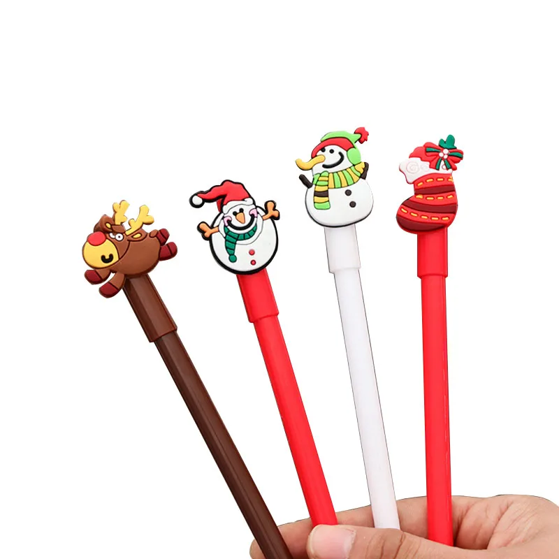 

1 Pcs/lot Novelty Christmas Deer Snowman Neutral Pen black 0.38MM black Gel pen School Office Supplies 4 Design Christmas Gifts