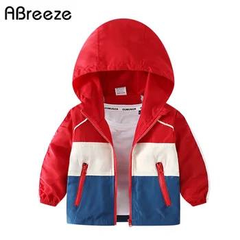 

New spring summer children jackets casual patchwork color hooded outerwear & coats for boys 1-7Y full jackets boys CQ031