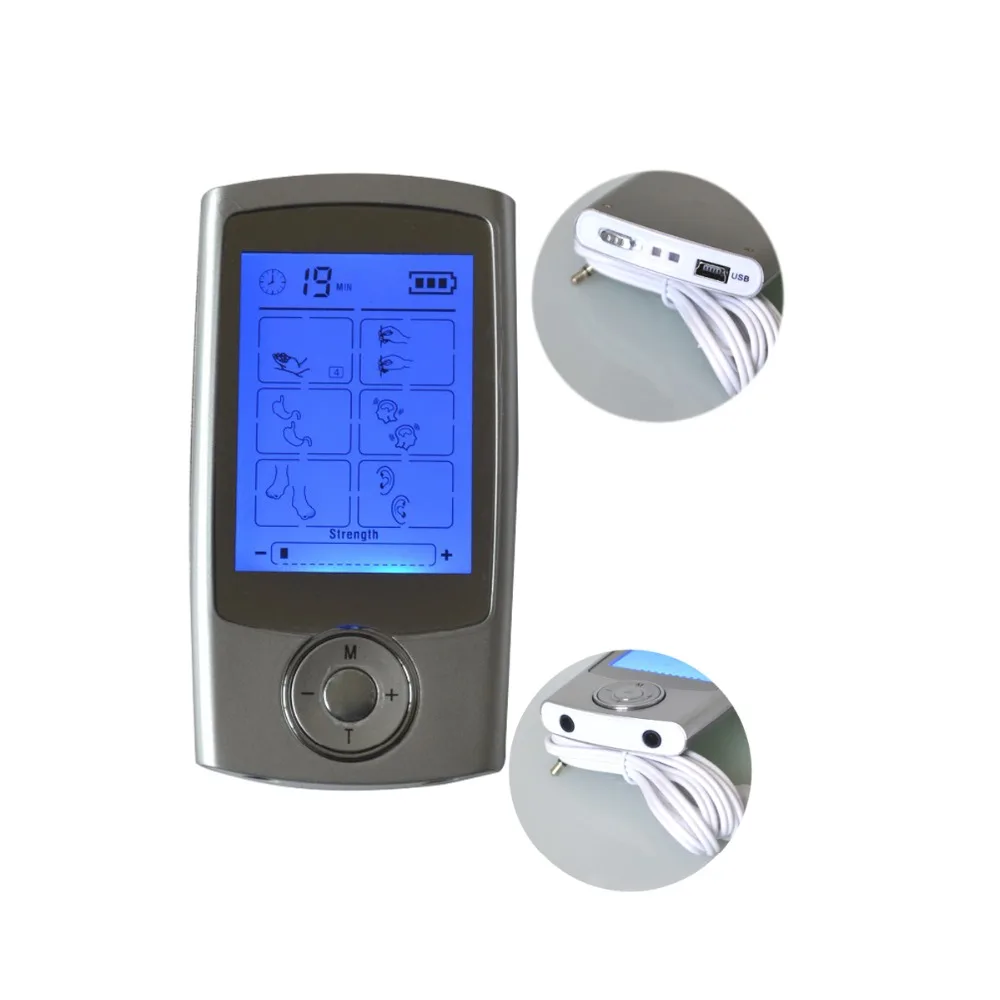 Dual Output Electric Portable Pulse Stimulating Tens Digital Therapy Massager 16Mode With Electrode Acupuncture Roll For Hands Dual Output Electric Portable Pulse Stimulating Tens Digital Therapy Massager 16Mode With Electrode Acupuncture Roll For Hands