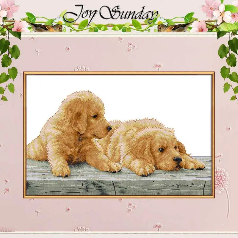 

Two brothers dog counted Cross Stitch 11CT 14CT Cross Stitch Set Wholesale DIY nimals Cross-stitch Kit Embroidery Needlework