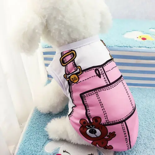 

2019 NEW Spring Summer Printed Pet Puppy Vest Soft Cotton T-Shirt Small Dog Cat Cloth Top Shirt Cute Apparel Clothes XS-XXL