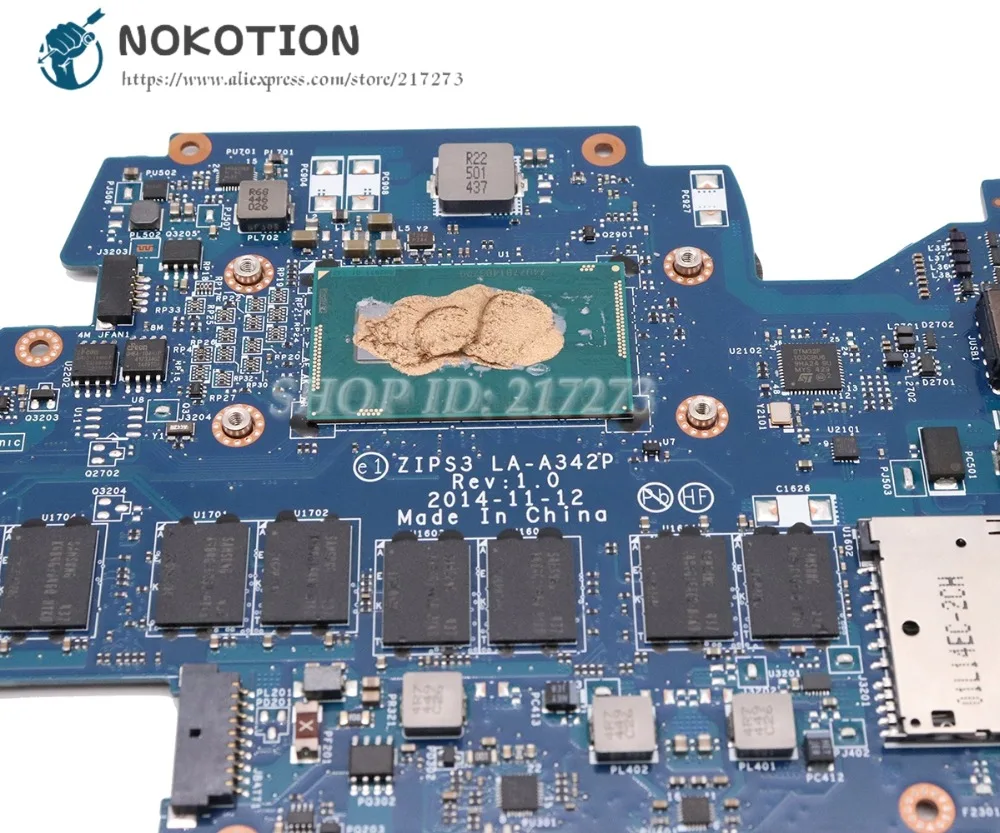  NOKOTION ZIPS3 LA-A342P FRU 00HT789 Man Board For Lenovo thinkpad yoga 12 Series Laptop Motherboard