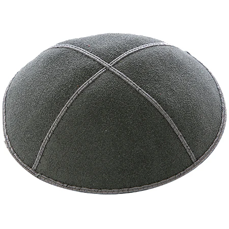 16 см замша KIPPAH еврейская кипа КОЖА YARMULKE KIPPAH - Цвет: Dark Grey