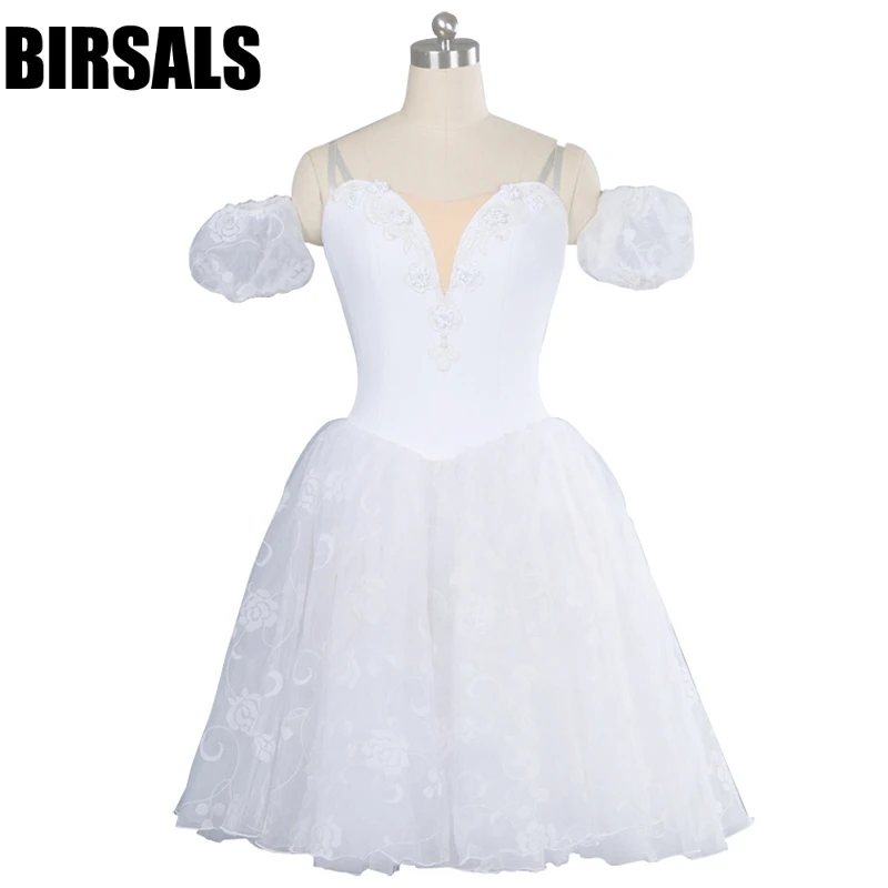 Women White swan Professional romantic ballet tutu long skirt BT8901 Adult giselle classical ballet tutu nutcracker costumes