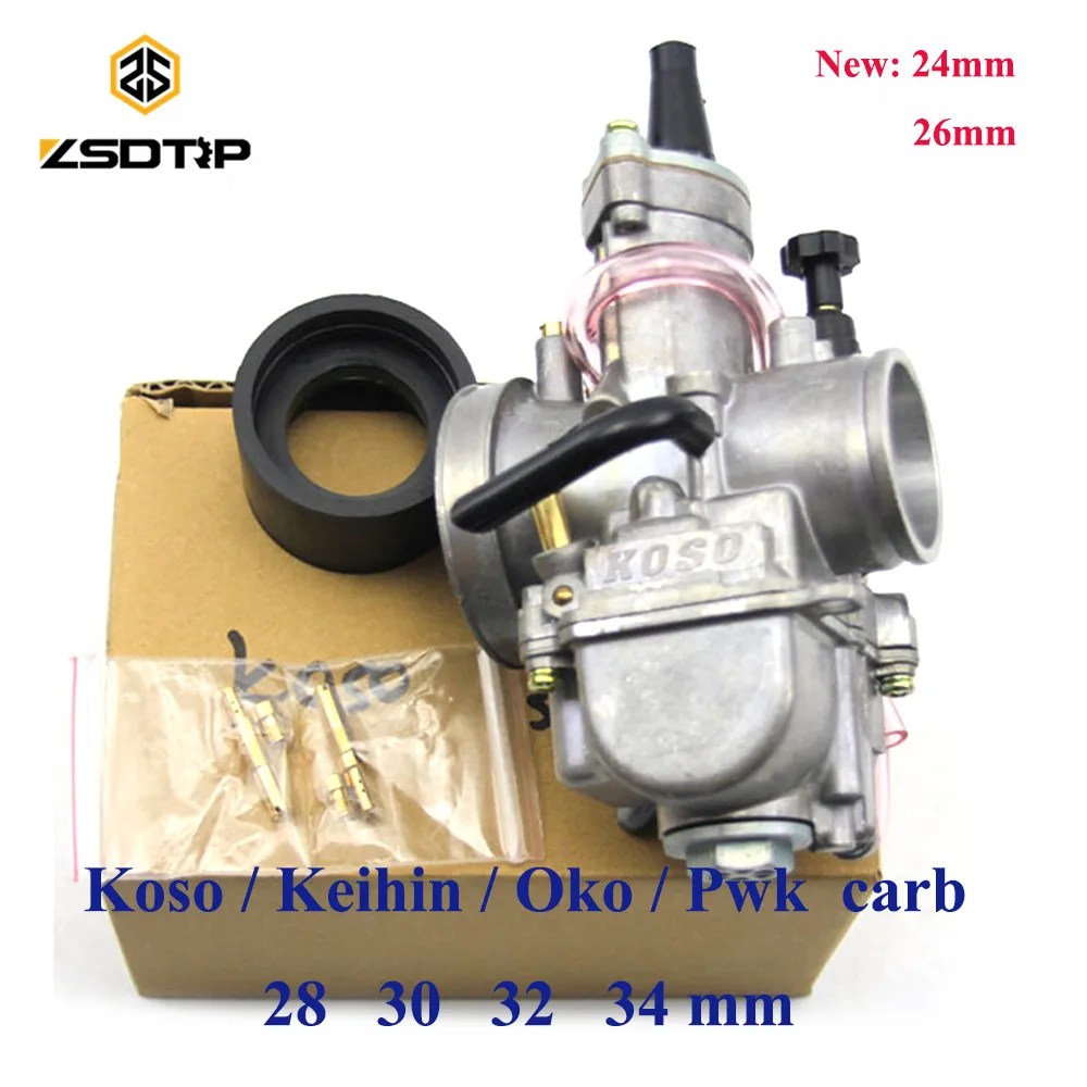 Tanie ZSDTRP motocykl keihin koso gaźnik pwk Carburador 21 24 26 28 30 32 34 mm z turbo zmieścić się na silnik wyścigowy