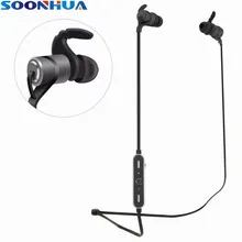 SOONHUA магнитные беспроводные наушники Bluetooth V4.1, водонепроницаемые спортивные наушники hi-fi-стереозвук, гарнитура для телефонов, планшетов, ноутбуков