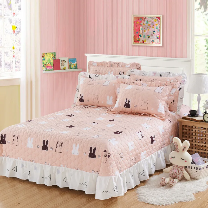Ruffles Bedspread 100% cotton Bed cover cotton pad dust ruffle Princess Lace Petticoat bed linen se