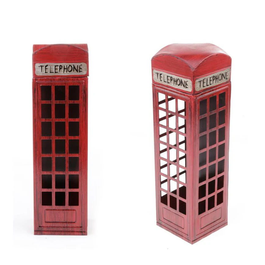Home decor telephone box telephone booth telephone kiosk model wine