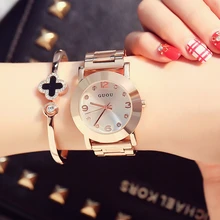 2016 HK Marque De Mode Dames De Luxe Horloge Or Rose Montre En Acier avec Amende Alliage Femmes Robe Montre strass quartz Montres