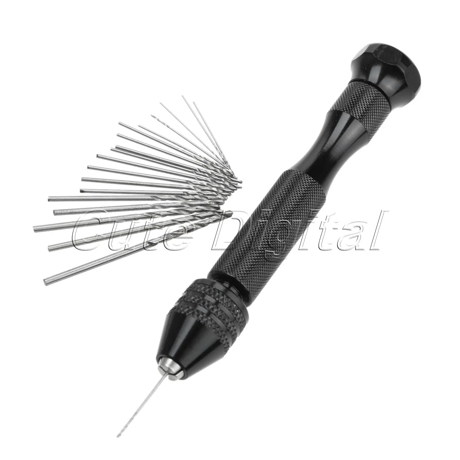 0.3-3.4mm Mini Micro Aluminum Hand Drill With Keyless Chuck + 20pcs Hss Twist Drill Bits Set Rotary Tools Woodworking Drilling