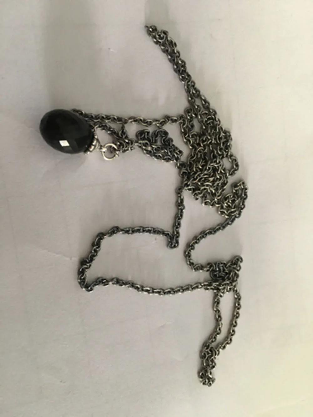 Black Agate Pendant Necklace Of Onyx Stones Fit Troll European Charms 925 Sterling Silver Beads DIY Jewelry Gift For Woman (14)