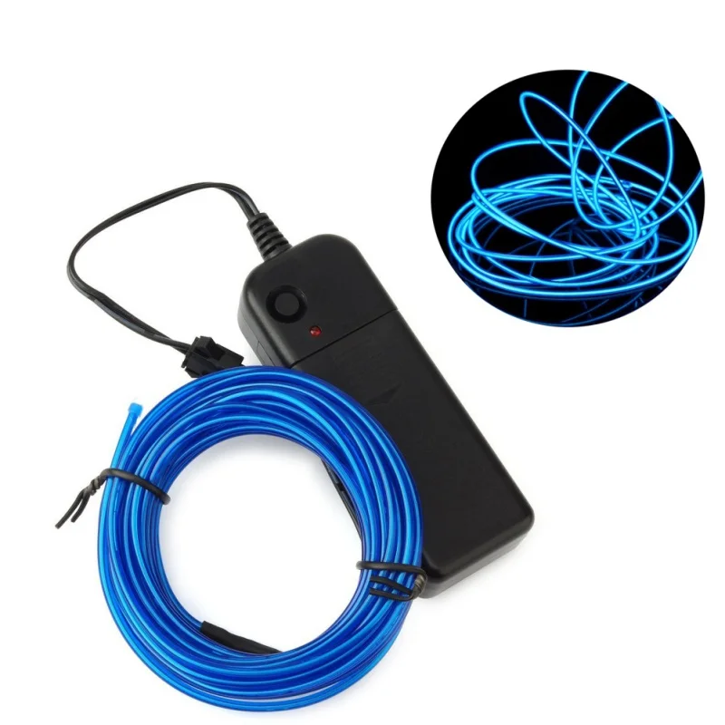 

3M/5M Neon Light Dance Party Decor LED lamp Flexible EL Wire 8 Colors Rope Tube Waterproof LED Strip With Controller Cold Light