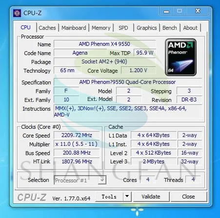 AMD Phenom X4 9550 четырехъядерный настольный процессор 2,2 ГГц HD9550WCJ4BGH Разъем Am2 +/940pin