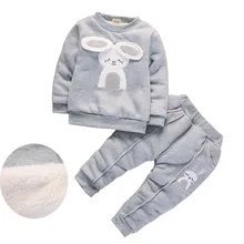 BibiCola/комплект для малышей, зимний плотный костюм для девочек детские бархатные теплые комплекты из 2 предметов детская одежда с хлопковой подкладкой комплекты одежды для девочек