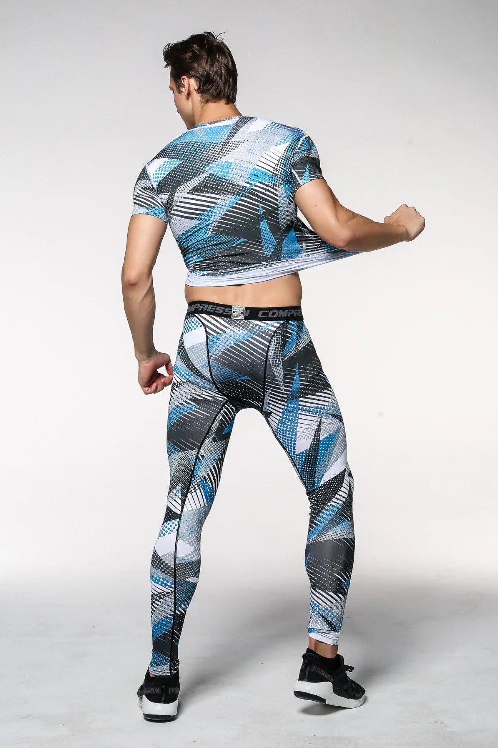 Blue Point short sleeves long pants sport men suits (4)