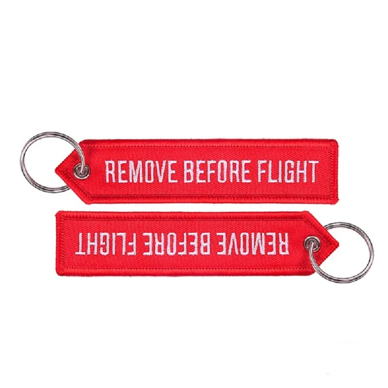 POMPOM 5pcs/lot Remove Before Flight Keychains for Aviation Gifts OEM Key Chains Embroidery Chain Keyring Key Chaveiro Jewelry