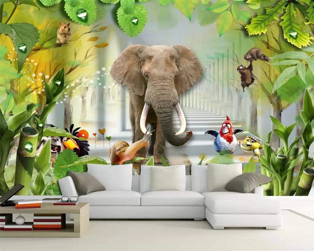 Kids Room 3D Wallpaper : Custom 3d photo wallpaper mural kids room bed
