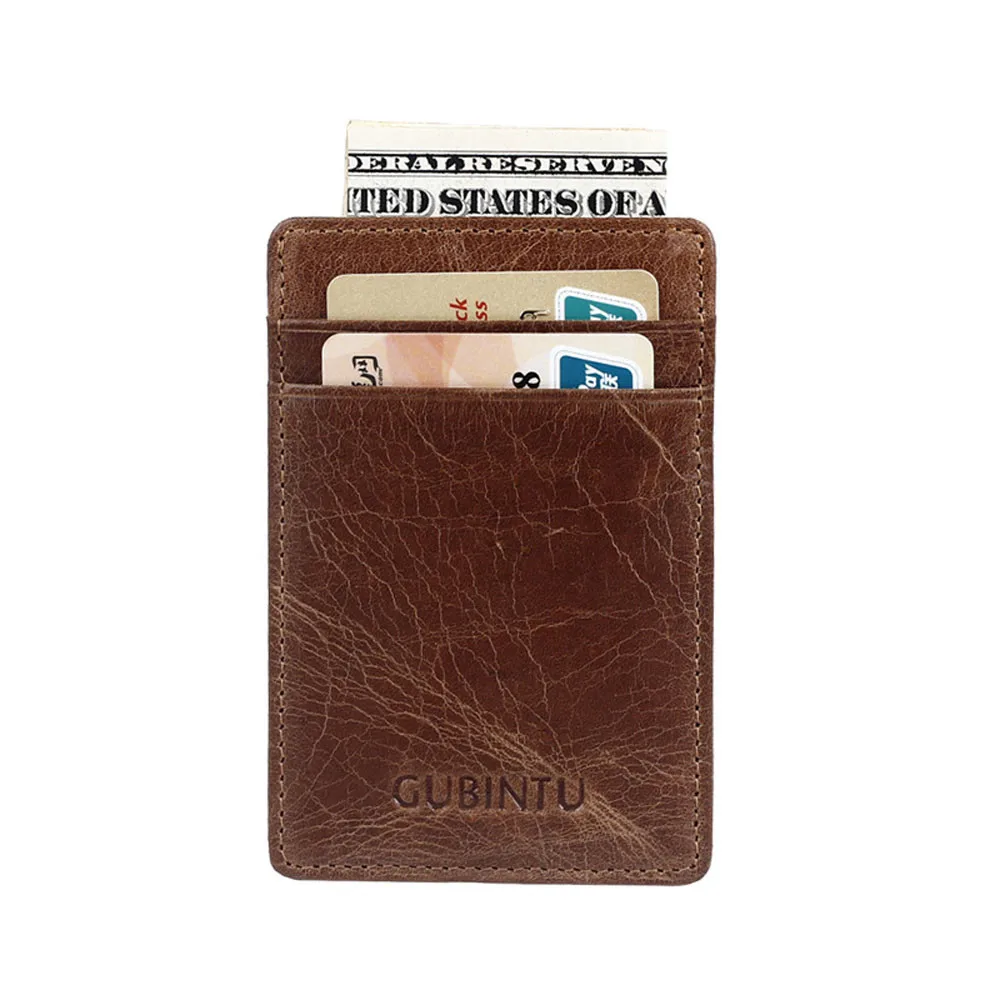 

Men PU Leather Wallet Convenient ID Pocket Bank Credit Card Thin Anti-magnetic multi-card card package ultra-thin multi-function