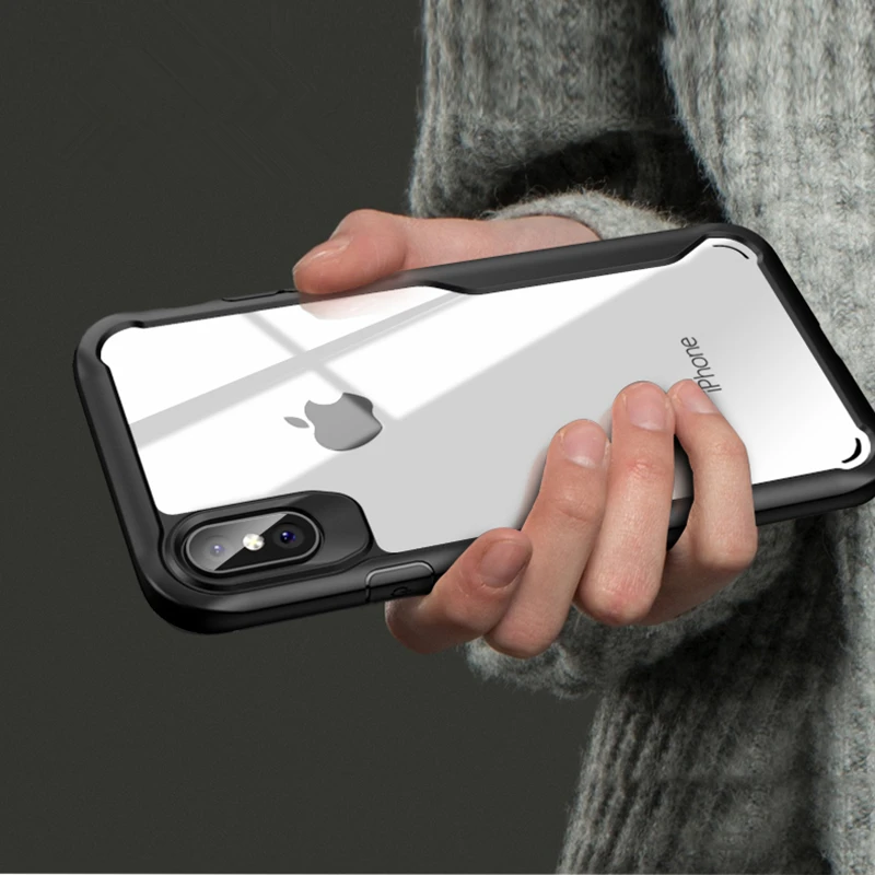 Противоударный защитный чехол для iPhone XS XR Max прозрачный с полной защитой 6 6S 7 8 Plus