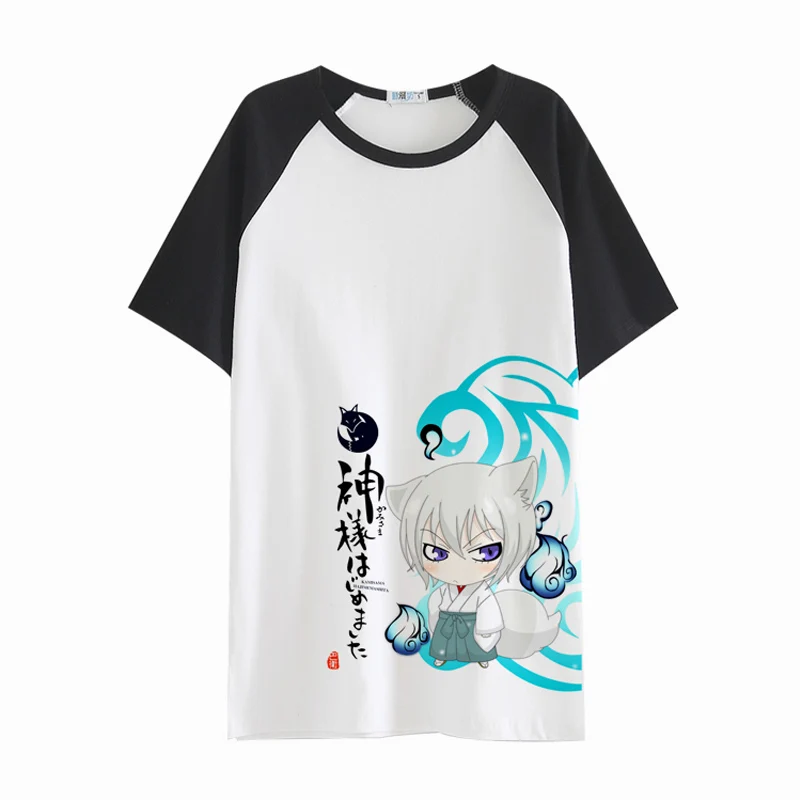 Kamisama Поцелуй Hajimemashita Любовь футболка аниме Томоэ Косплэй костюм Милая футболка хлопок короткий рукав Футболки для девочек для Для женщин