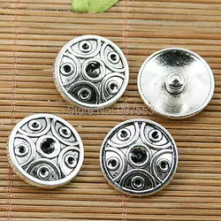 10 шт. тибетское серебро круглая кнопка выводы EF2038