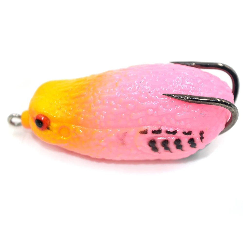 

10 pcs Random mixed color Top water Soft frog attract Soft plastic fishing bait 70mm 25g Free shipping