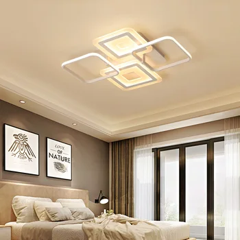 

New surface mount rectangular modern led ceiling chandelier living room dining room bedroom aluminum ceiling chandelier device
