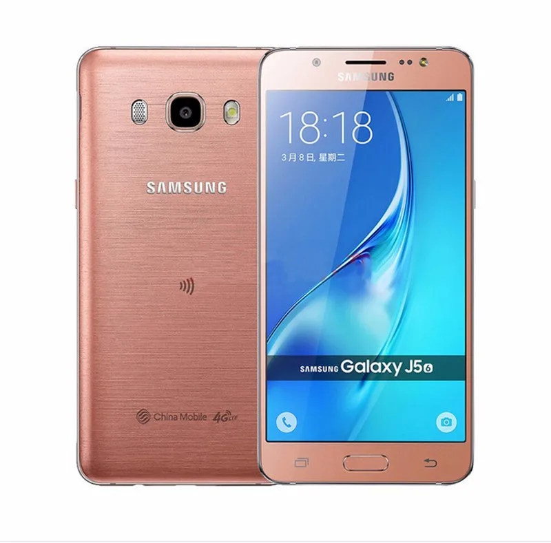 Samsung Galaxy J5 J5108,, разблокированный, 4G LTE, Android, мобильный телефон, две sim-карты, четыре ядра, 5,2 дюймов, 13 МП ram, 2 Гб rom, 16 ГБ, 3100 мАч