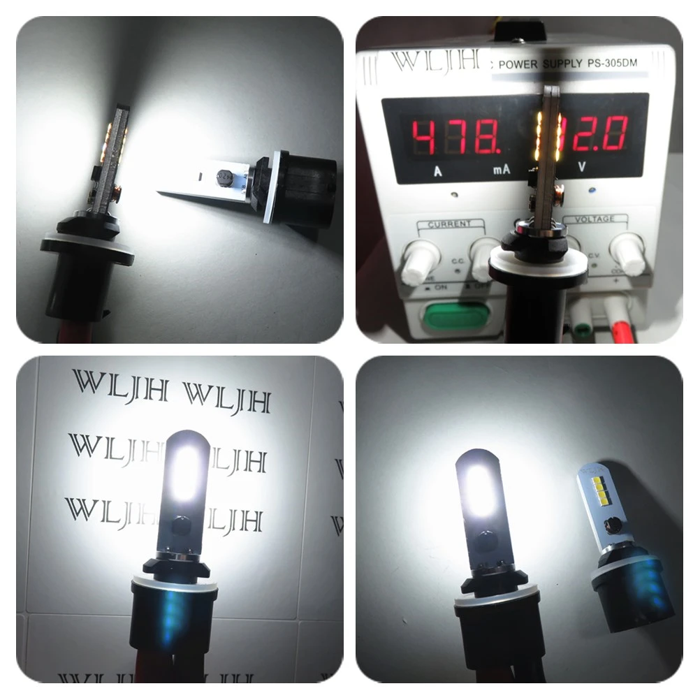 Wljh Carro Auto Led h7 h8 H27 880 881 9006 ps x 24 w T15 W16w 921 Reversa Cauda Nevoeiro Lâmpada Dia Correndo Drl 2x Luz 20 h8 h27 880 881 9006 ps x