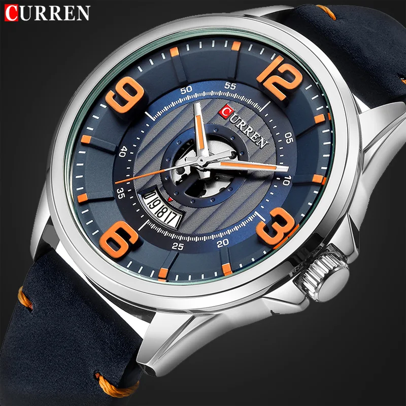 New CURREN Luxury Brand Men Fashion Sport Watch Mens Leather Waterproof Quartz Wrist Watches Male Date Clock Relogio Masculino New CURREN Luxury Brand Men Fashion Sport Watch Mens Leather Waterproof Quartz Wrist Watches Male Date Clock Relogio Masculino