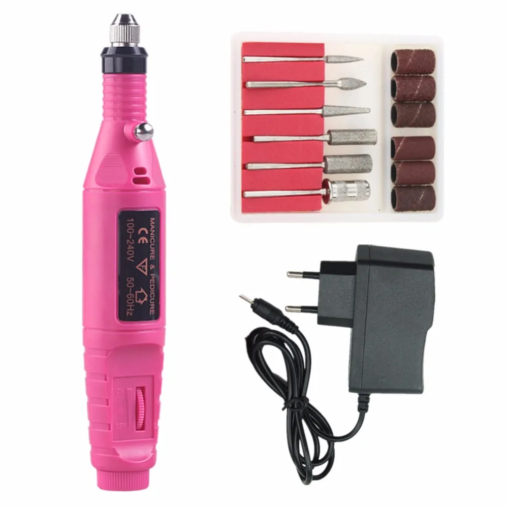 

1Set Professional Electric Nail Kit Nail Tips Manicure Machine Electric Nail Art Pen Pedicure 6 Bits Nail Art Tools Kit