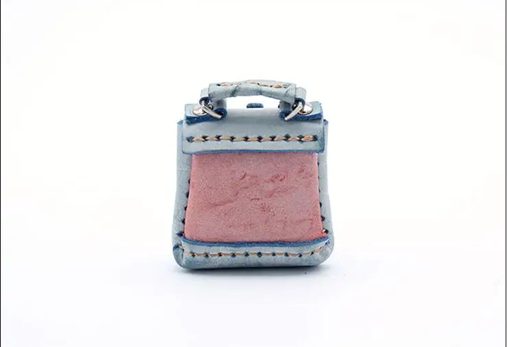 DIY leather craft Mini bag Small school bag Pendant sewing pattern pvc template