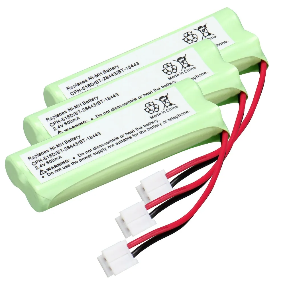 1~ 10 шт Anmas power 2,4 V 500mAh NiMH аккумуляторная батарея заменяет Аккумулятор телефона BT-28443 CPH-518D