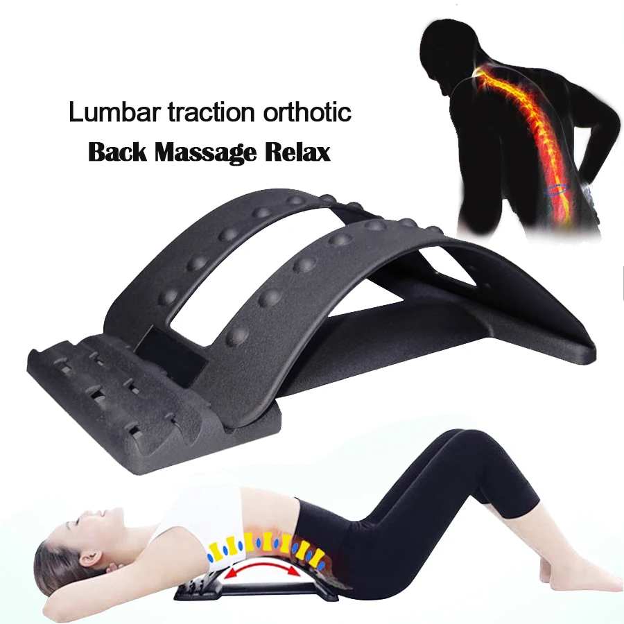 Lumbar traction orthotic Magic Stretcher Fitness Equipment Lumbar Support Spine Pain Relief Chiropractic Back Massage Relax