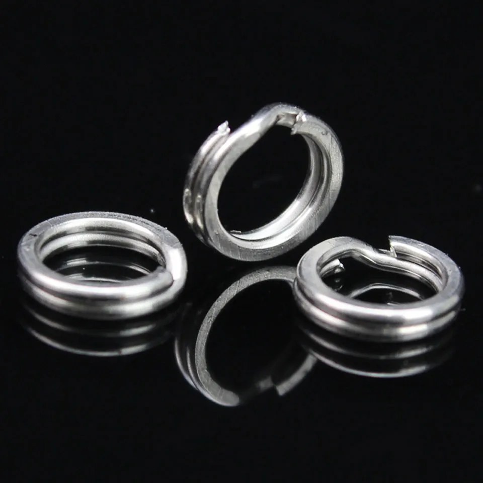 

WALK FISH 50PCS/Lot Classic White Black Nickel Color Stainless Steel Split Ring Fishing Connector Fish Hooks Fishing Lures