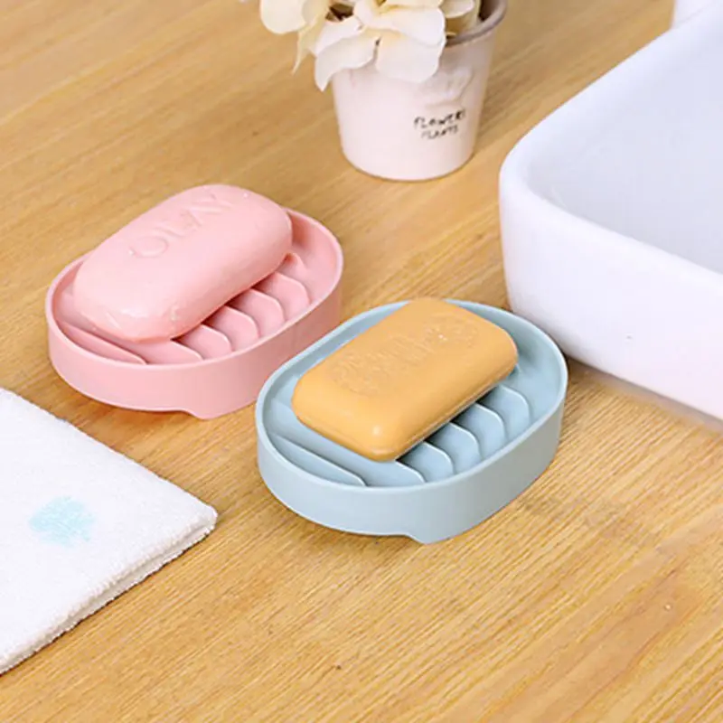 1pcs candy color PP Home travel Soap Dishes soap holder