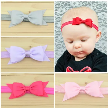 

40 pcs/lot, Baby Kids grosgrain ribbon bows with elastic headband 16 colours
